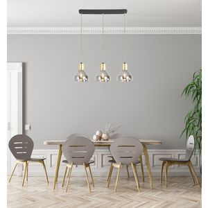 Závěsná lampa zlaté sklo 3xE14 70cm GREGORY obraz