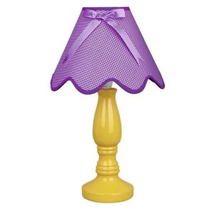 Keramická stolní lampa, žlutá a fialová, 60W, E27, Lola obraz