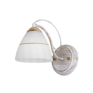 Nástěnná lampa bílo-zlaté rustikální skleněné stínidlo 60W E27 Fanetta obraz