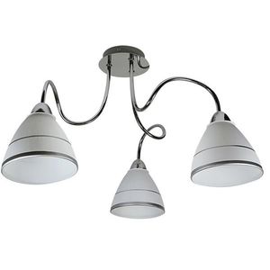 Chromová stropní lampa, skleněné stínidlo, 3x40W, E14, Elf obraz