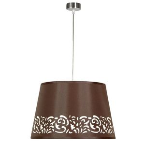 Hnědá závěsná lampa s tkaným stínidlem se vzorem 60W E27 Kašmír obraz