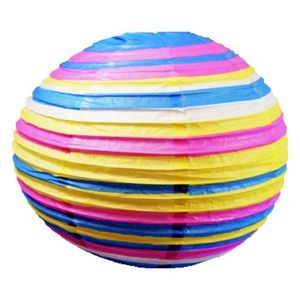 Modro-růžové papírové stínidlo na lampu ve tvaru koule 50 cm Cocoon obraz