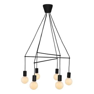 Závěsná lampa černá matná 6xE27 dvojitý okruh Alto obraz