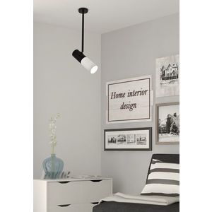Nastavitelná trubková závěsná lampa, černá a bílá obraz