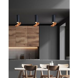 Stropní lampa zlatá+černá 6x20cm trubice obraz