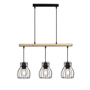 Závěsná lampa černá 3x60W Bernita obraz