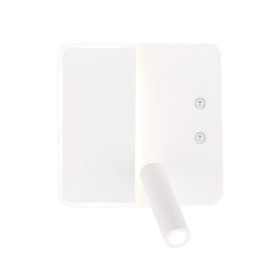 Bílá LED nástěnná lampa 6W s nastavitelnou čtecí lampou Alma obraz