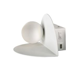 Nástěnná lampa bílá LED 4W 4000K USB nabíječka s poličkou Zenit obraz