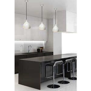 Závěsná lampa Ystad 220mm LEDEA E27 40W kovová bílá obraz