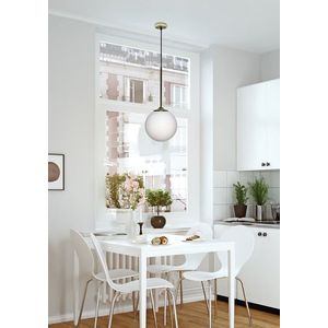 Závěsná lampa zlatá/bílá koule 20cm Glasgow Ledea obraz