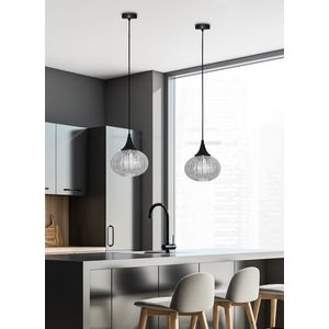 Černo-průhledná závěsná lampa Exeter Ledea 145 mm obraz