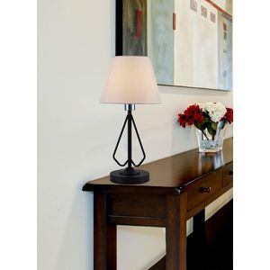 Kovová stolní lampa Morley Ledea v černé/bílé barvě obraz