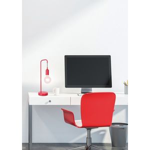 Stolní lampa červená kovová Laren Ledea obraz