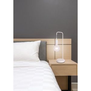 Bílá kovová stolní lampa Laren Ledea obraz