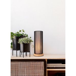 Černá + dřevěná stolní lampa Kyoto Ledea obraz