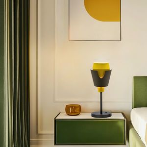 Stolní lampa šedožlutá s vypínačem Falun LEDEA obraz