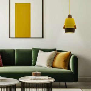 Závěsná lampa žlutá/šedá E27 Falun Ledea obraz