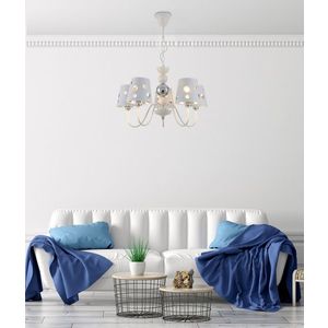 Bílý lustrový závěsný lampa 5xE14 Batley Ledea obraz