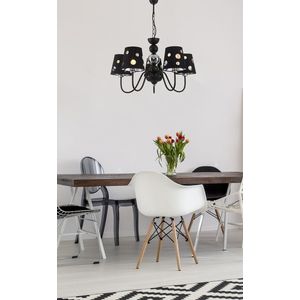 Černý lustrový závěsný lampa 5xE14 Batley Ledea obraz