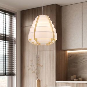 Závěsná lampa béžová dřevo+plast Nagoja Ledea obraz