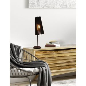 Černá dřevěná stolní lampa E27 Osaka Ledea obraz