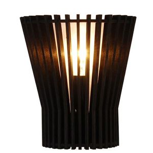 Černá dřevěná prolamovaná nástěnná lampa E14 Osaka Ledea obraz