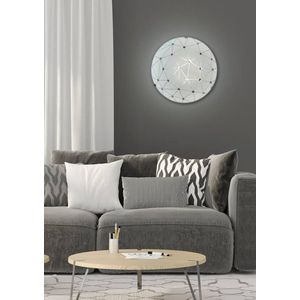 Skleněná stropní lampa bílá kulatá nástěnná 60W Rock obraz