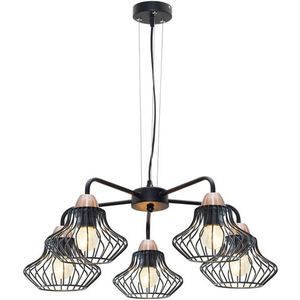 Závěsná stropní lampa 5x60W E27 černá Alen obraz