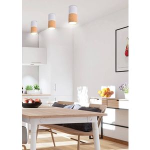 Stropní svítidlo bílé/dřevěné GU10 25W trubice obraz