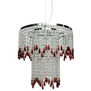 Závěsná lampa chrom/jantar 6 Vienna obraz