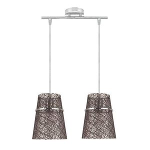 Závěsné plastové svítidlo 2X60W E27 chrom obraz
