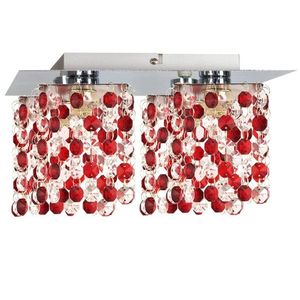 Stropní lampa chrom/červené krystaly 4xG9 Classic obraz