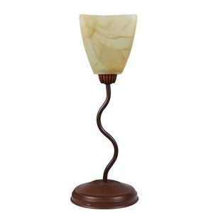 Stolní lampa hnědá noční lampa skleněné stínidlo 40W E14 obraz