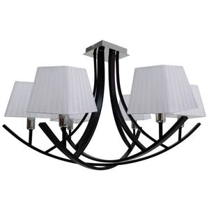 Stropní lampa s černým / bílým stínidlem, lustr 6x40W Valencia obraz