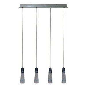 Závěsná lampa s chromovým nastavitelným skleněným stínidlem 4xG4 20W Erica obraz