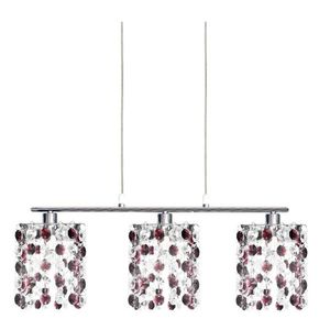 Závěsná lampa chrom/vínové krystaly 3xG9 Classic obraz