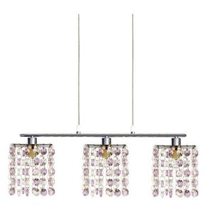 Závěsná lampa chrom/fialové krystaly 3xG9 Classic obraz
