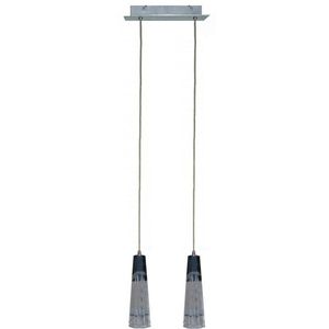 Závěsná lampa s chromovým nastavitelným skleněným stínidlem 2xG4 20W Erica obraz