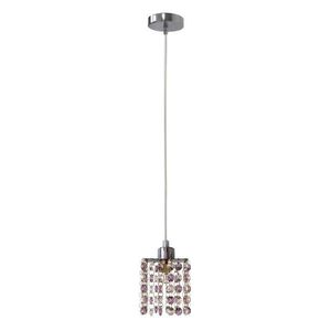 Závěsná lampa G9 Classic chrom/fialové křišťálové světlo obraz