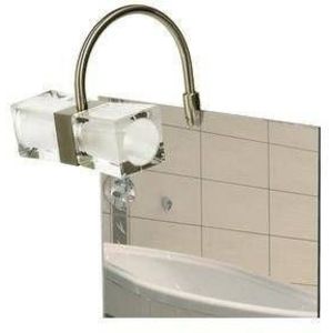 Nástěnné zrcadlové svítidlo do koupelny 2X40W G9 saténový chrom obraz