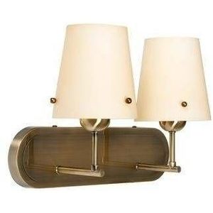 Dvojitá béžová nástěnná lampa se skleněným stínidlem 2x60W E27 Tango obraz