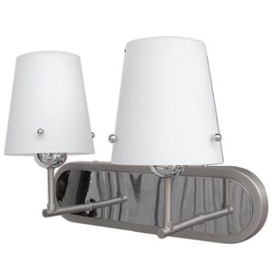 Dvojitá nástěnná lampa chrom/saténově bílé skleněné stínidlo 2x60W E27 Tango obraz