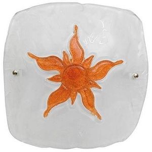 Stropní lampa bílá/hnědé sklo Slunce obraz