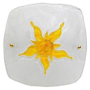 Stropní skleněná lampa Sun bílo-žlutá obraz
