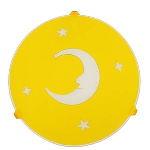 Stropní kulatá lampa Moon žlutá pro děti obraz