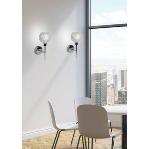 Nástěnná lampa ozzo chrom průhledné stínidlo obraz