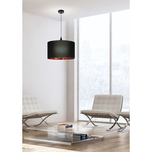 Závěsná lampa černá/měděná 1xE27 Ø30cm DLOUHÁ obraz