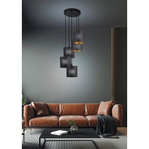 Závěsná lampa černá, 5xE14, dlouhá obraz
