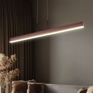 Závěsná lampa hnědá LED páska 100x8cm Kokos obraz