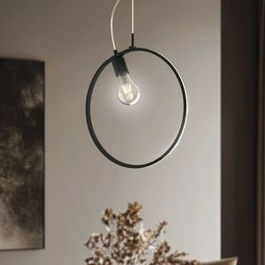 APETI SKIROS závěsná lampa 1xE27 + LED 12W černá obraz